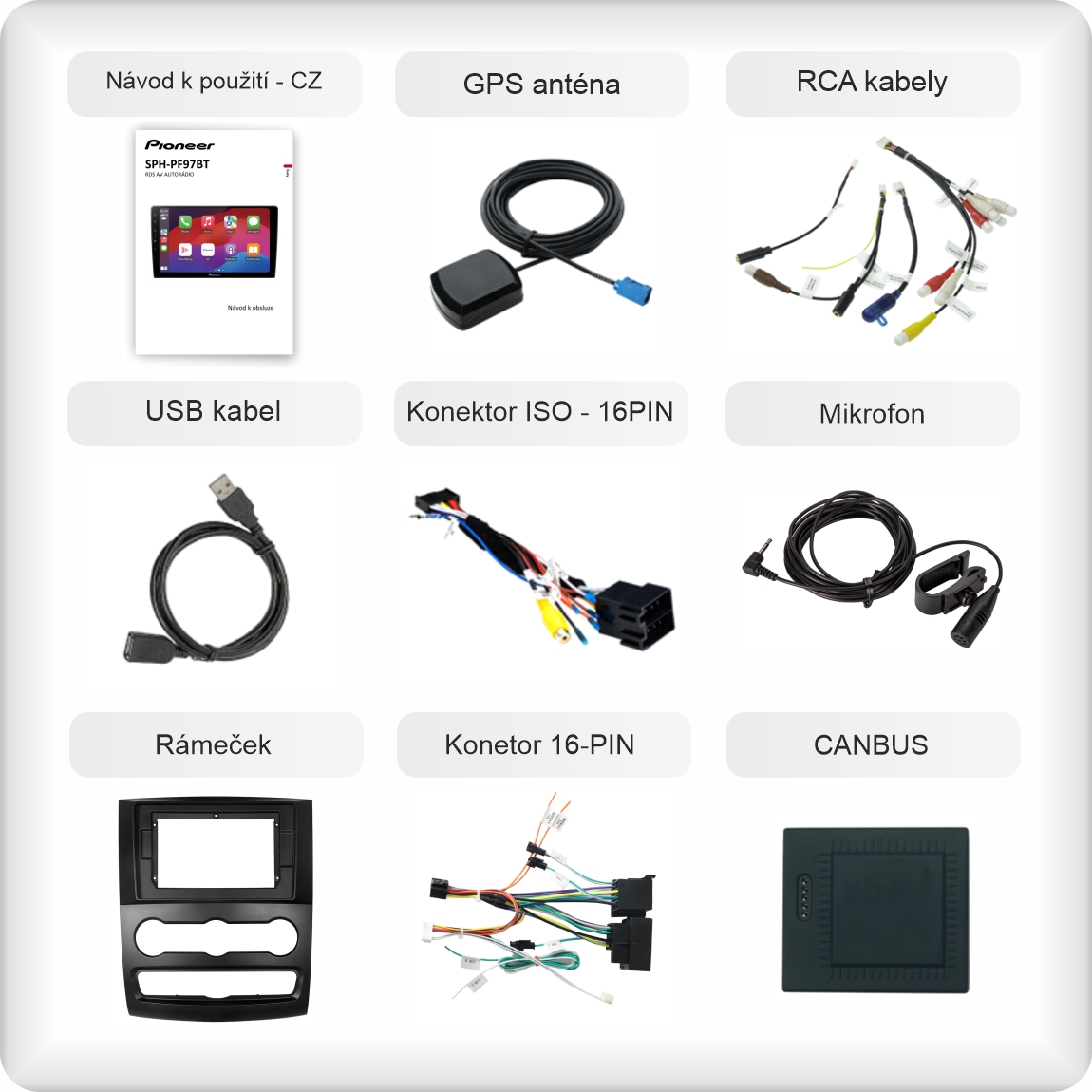 CZ příslušenství pro autorádio Pioneer SPH - PF97BT pro Mercedes Benz Sprinter 06-18 carplay a android auto evtech_cz